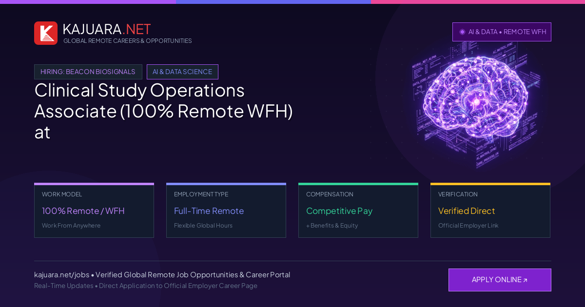 Clinical Study Operations Associate (100% Remote WFH) at Beacon Biosignals