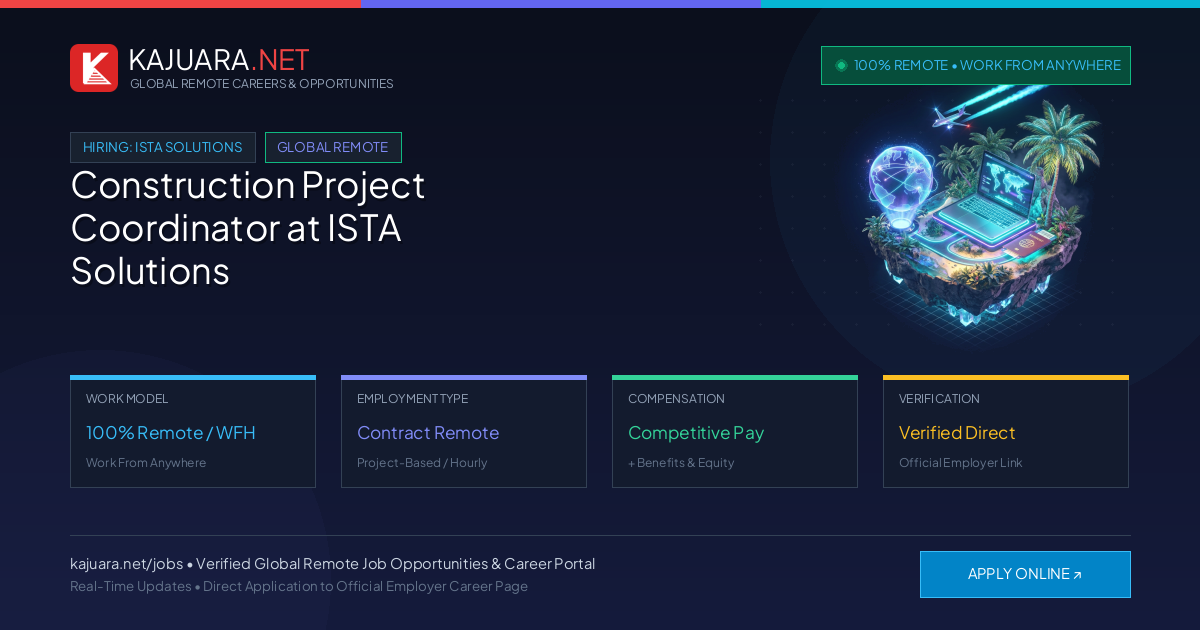 Construction Project Coordinator at ISTA Solutions - Work From Home