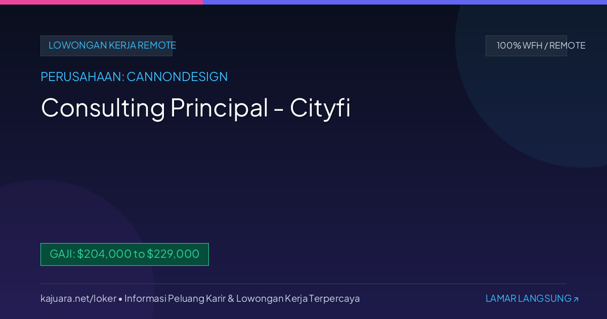 Consulting Principal - Cityfi