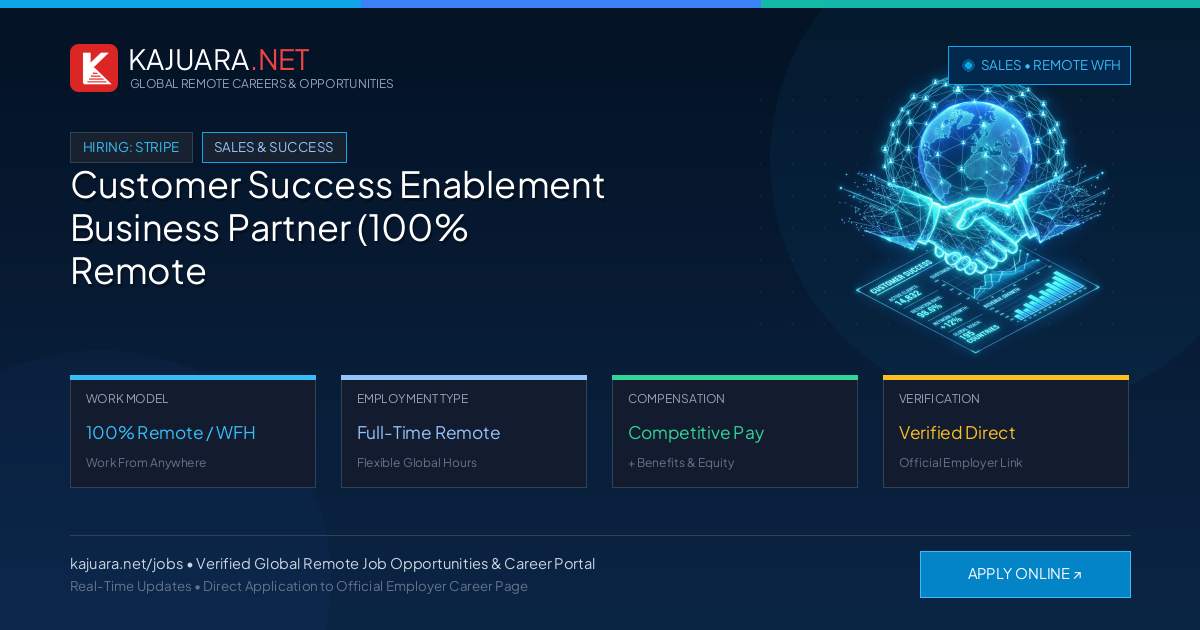 Customer Success Enablement Business Partner (100% Remote WFH) at Stripe