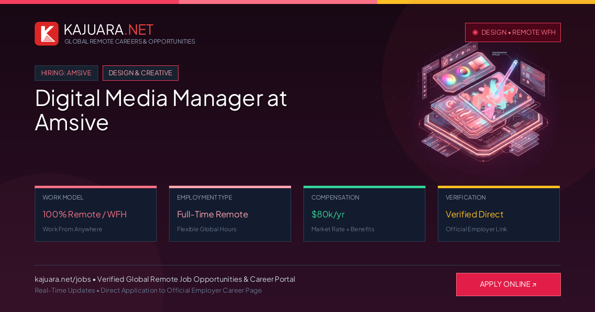 Digital Media Manager at Amsive (100% Remote WFH)