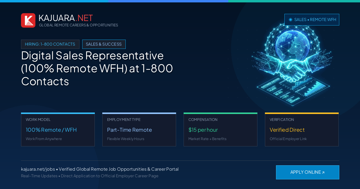 Digital Sales Representative (100% Remote WFH) at 1-800 Contacts