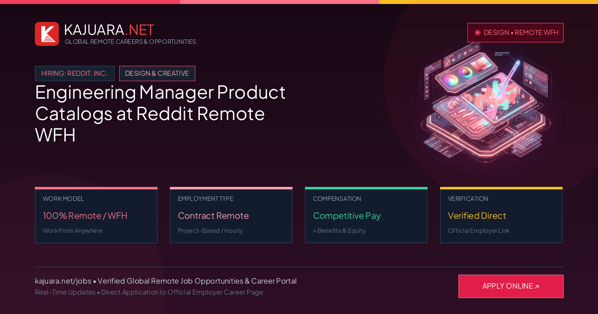 Engineering Manager Product Catalogs at Reddit Remote WFH