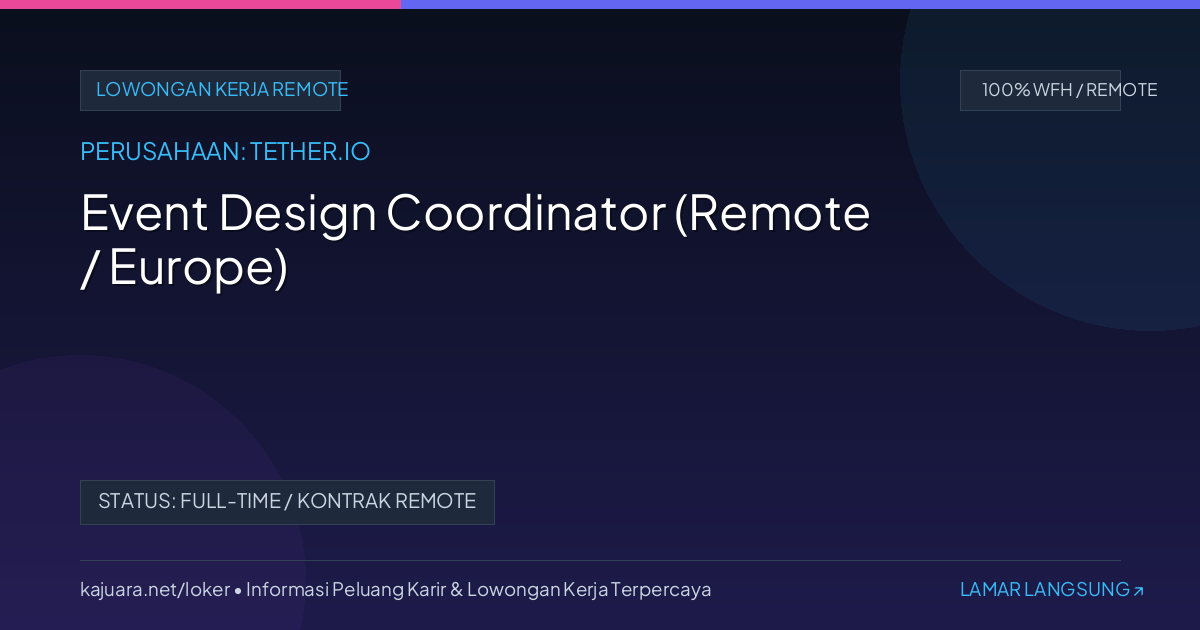 Event Design Coordinator (Remote / Europe)