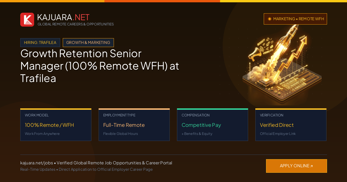 Growth Retention Senior Manager (100% Remote WFH) at Trafilea