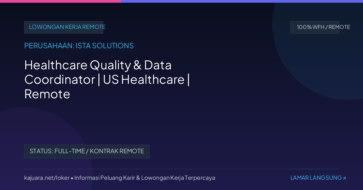 Healthcare Quality & Data Coordinator | US Healthcare | Remote