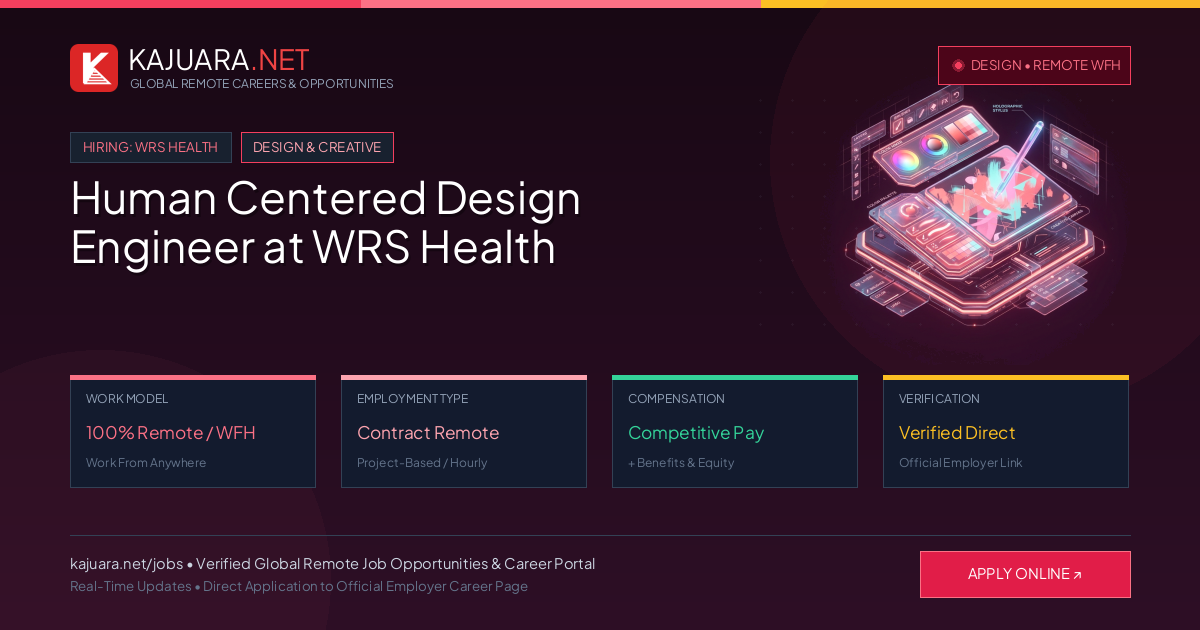 Human Centered Design Engineer at WRS Health (100% Remote WFH)