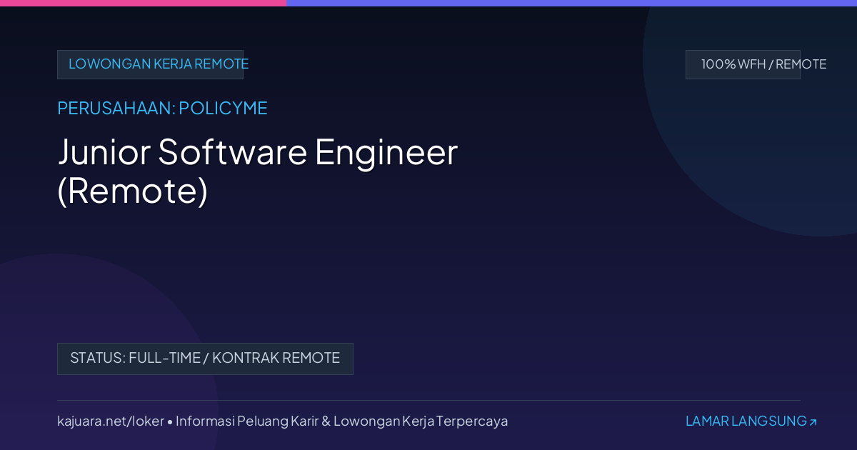 Junior Software Engineer (Remote)