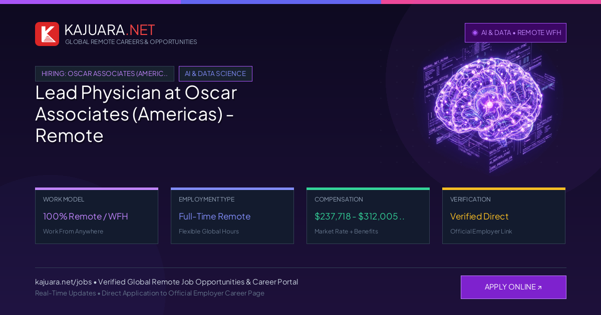 Lead Physician at Oscar Associates (Americas) - Remote WFH