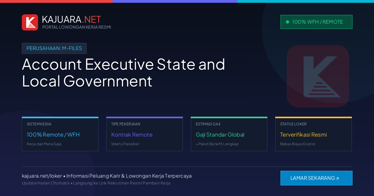 Lowongan Kerja Remote: Account Executive State and Local Government di M-Files