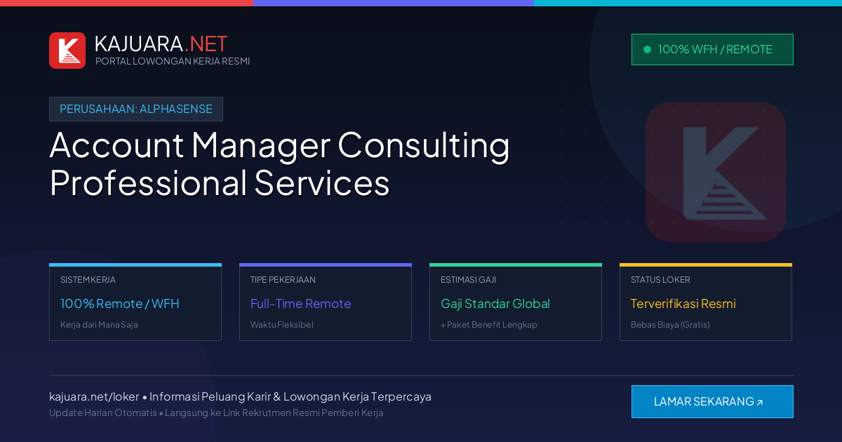 Lowongan Kerja Remote: Account Manager Consulting Professional Services di AlphaSense