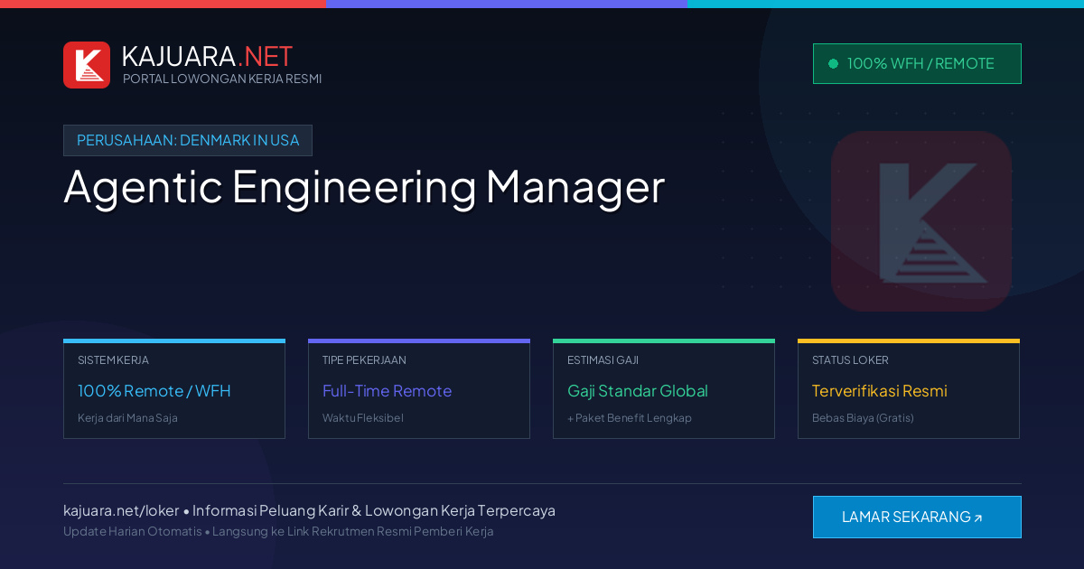 Lowongan Kerja Remote: Agentic Engineering Manager di Denmark in USA