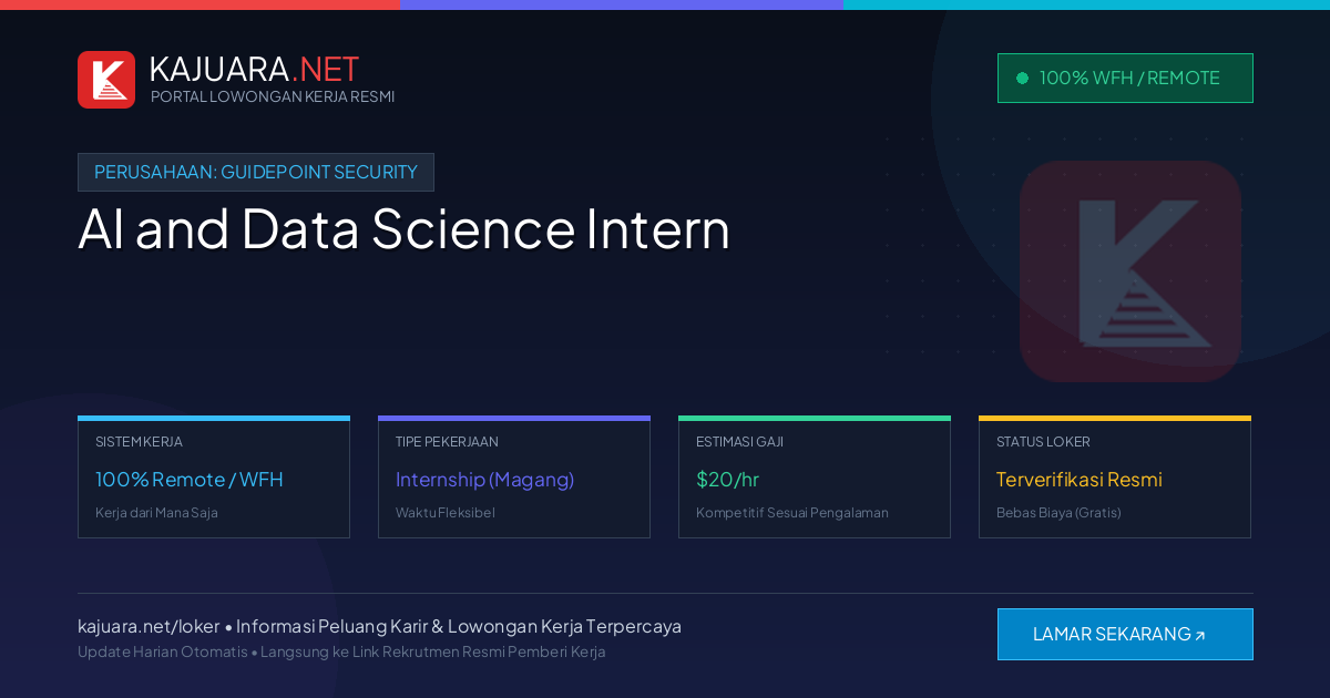 Lowongan Kerja Remote: AI and Data Science Intern di GuidePoint Security
