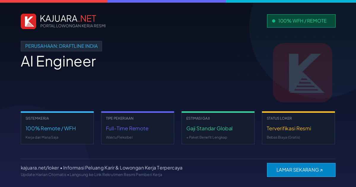 Lowongan Kerja Remote: AI Engineer di Draftline India