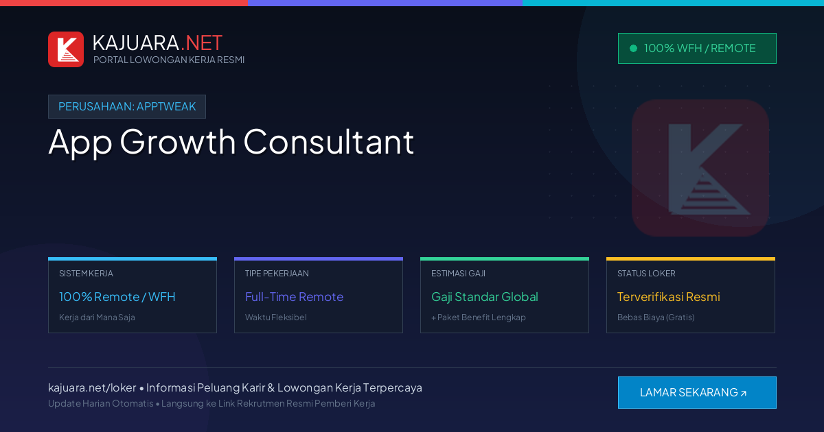 Lowongan Kerja Remote: App Growth Consultant di AppTweak