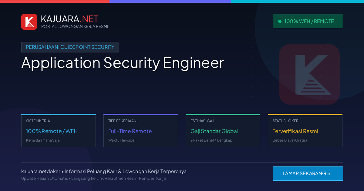Lowongan Kerja Remote: Application Security Engineer di GuidePoint Security