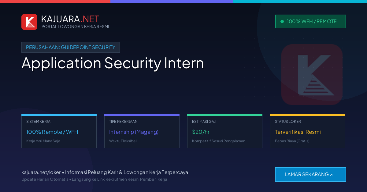 Lowongan Kerja Remote: Application Security Intern di GuidePoint Security