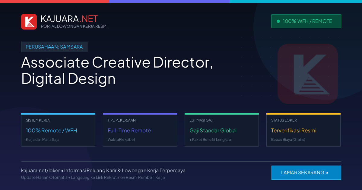 Lowongan Kerja Remote: Associate Creative Director, Digital Design di Samsara