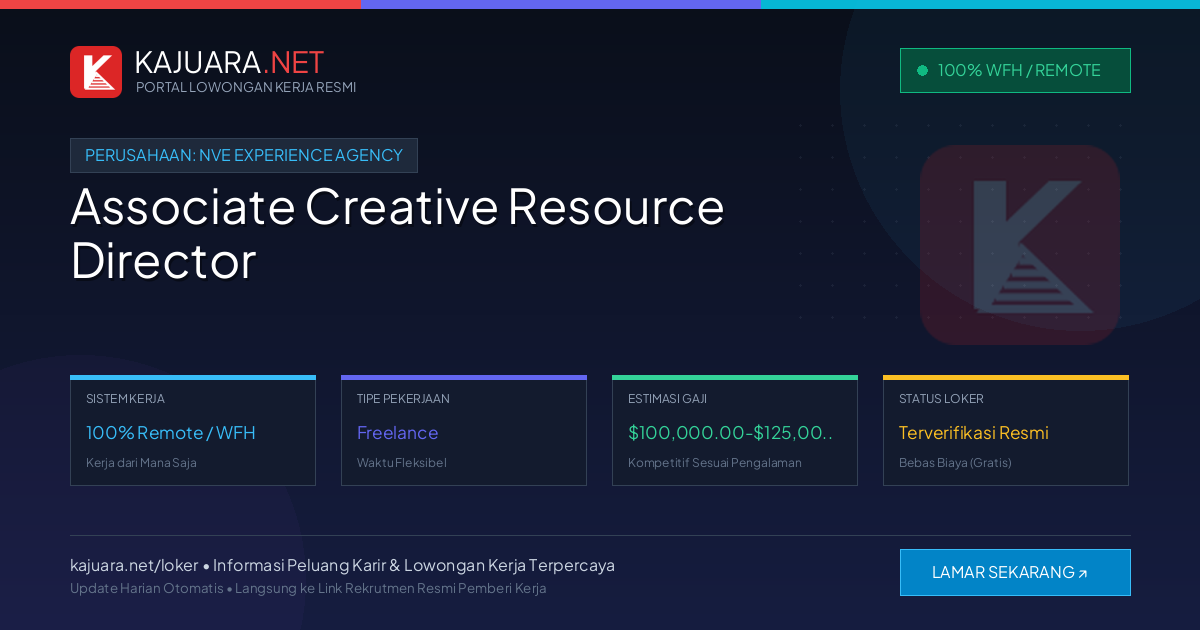 Lowongan Kerja Remote: Associate Creative Resource Director di NVE Experience Agency
