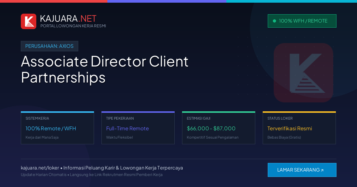 Lowongan Kerja Remote: Associate Director Client Partnerships di Axios