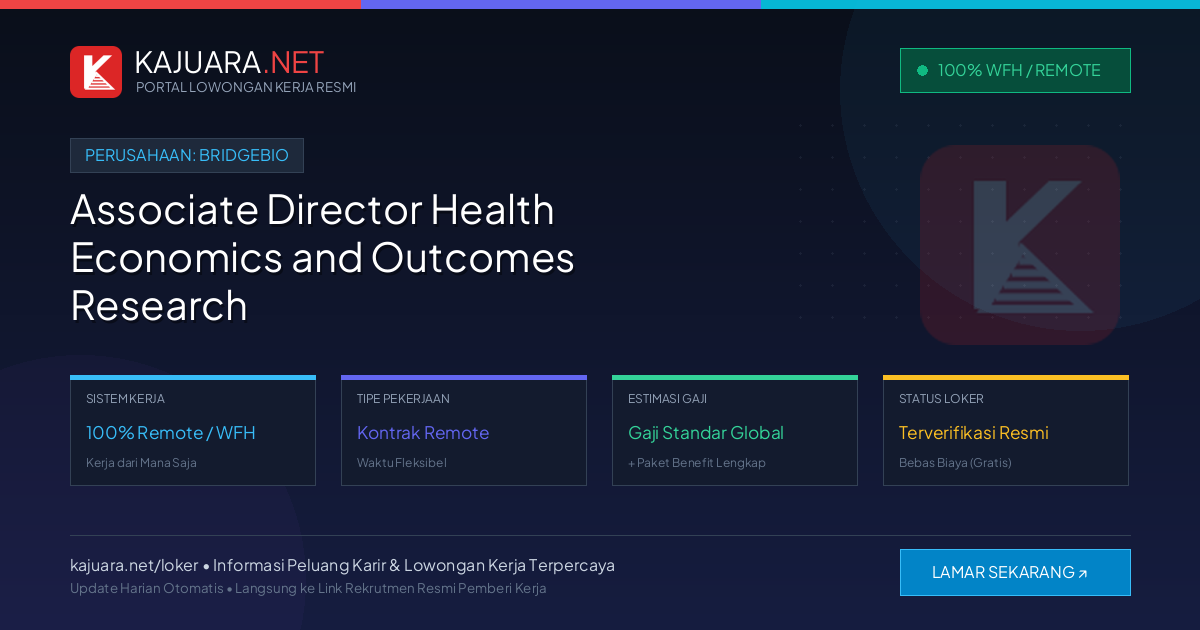 [100% Remote] Associate Director Health Economics and Outcomes Research and Market Access at BridgeBio – Hiring Now