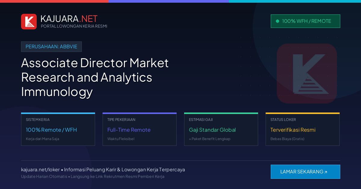 Lowongan Kerja Remote: Associate Director Market Research and Analytics Immunology di AbbVie
