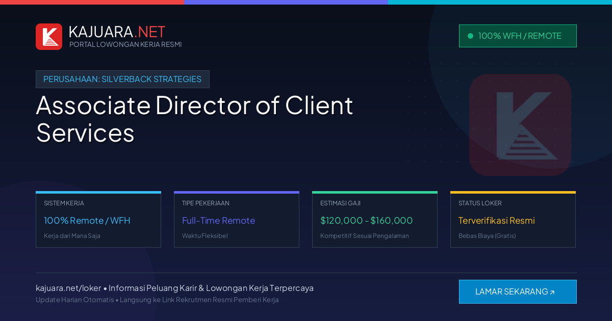 Lowongan Kerja Remote: Associate Director of Client Services di Silverback Strategies