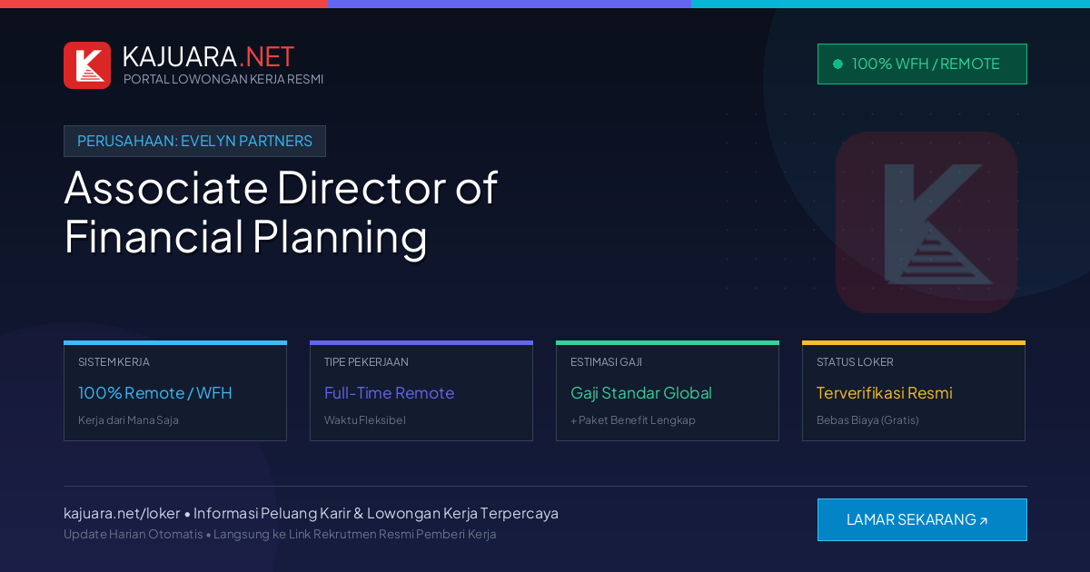 [100% Remote] Associate Director of Financial Planning at Evelyn Partners – Hiring Now