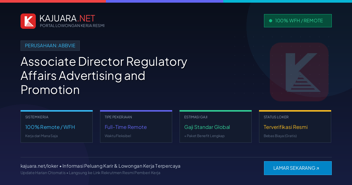 Lowongan Kerja Remote: Associate Director Regulatory Affairs Advertising and Promotion Oncology di AbbVie