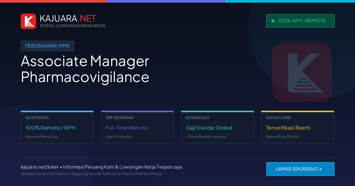 Lowongan Kerja Remote: Associate Manager Pharmacovigilance di MMS