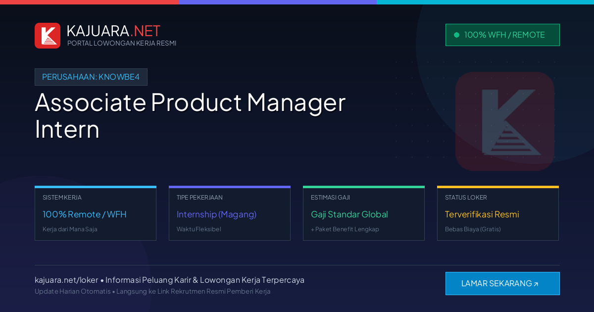 Lowongan Kerja Remote: Associate Product Manager Intern di KnowBe4