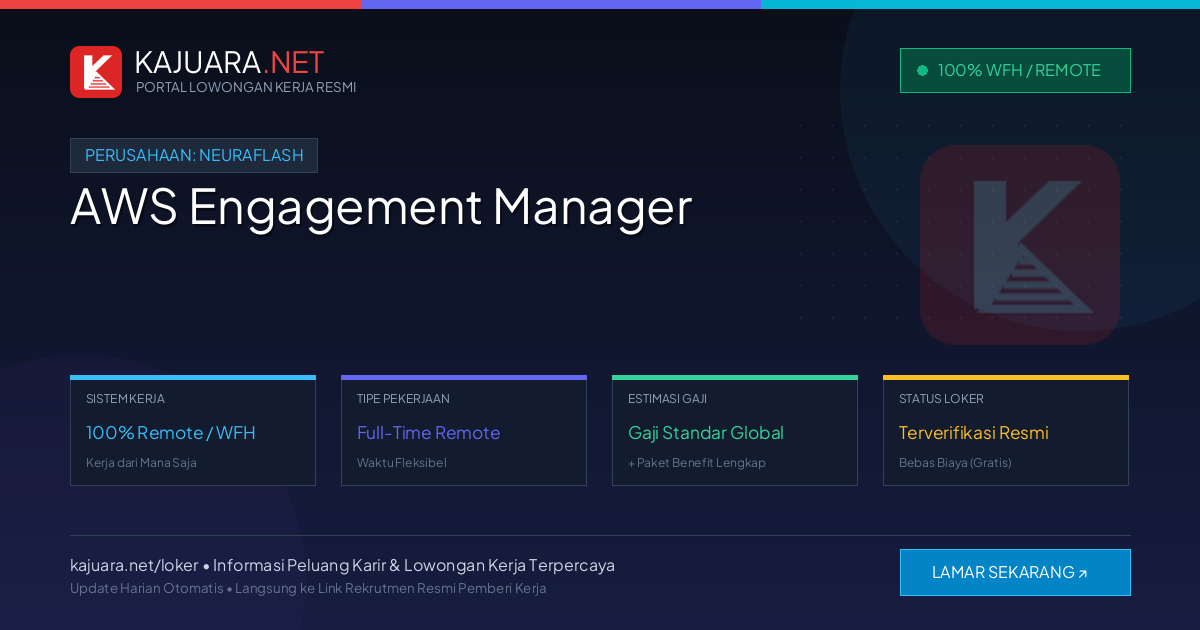 Lowongan Kerja Remote: AWS Engagement Manager di NeuraFlash