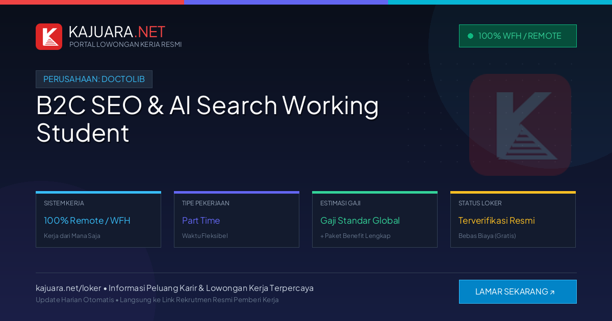Lowongan Kerja Remote: B2C SEO & AI Search Working Student di Doctolib