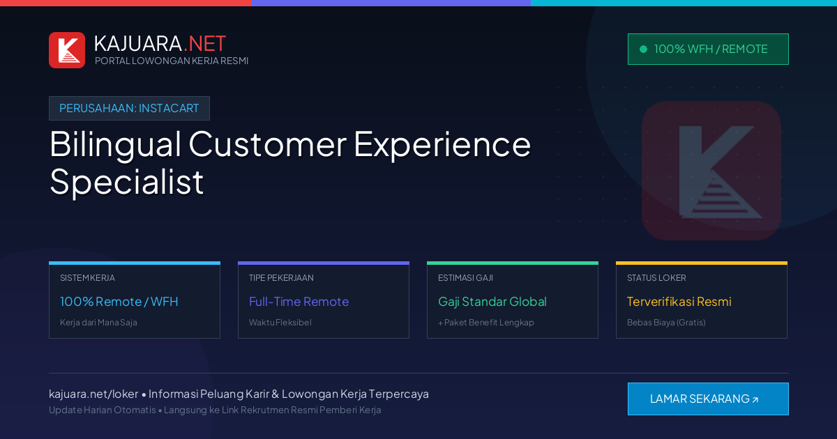 Lowongan Kerja Remote: Bilingual Customer Experience Specialist di Instacart