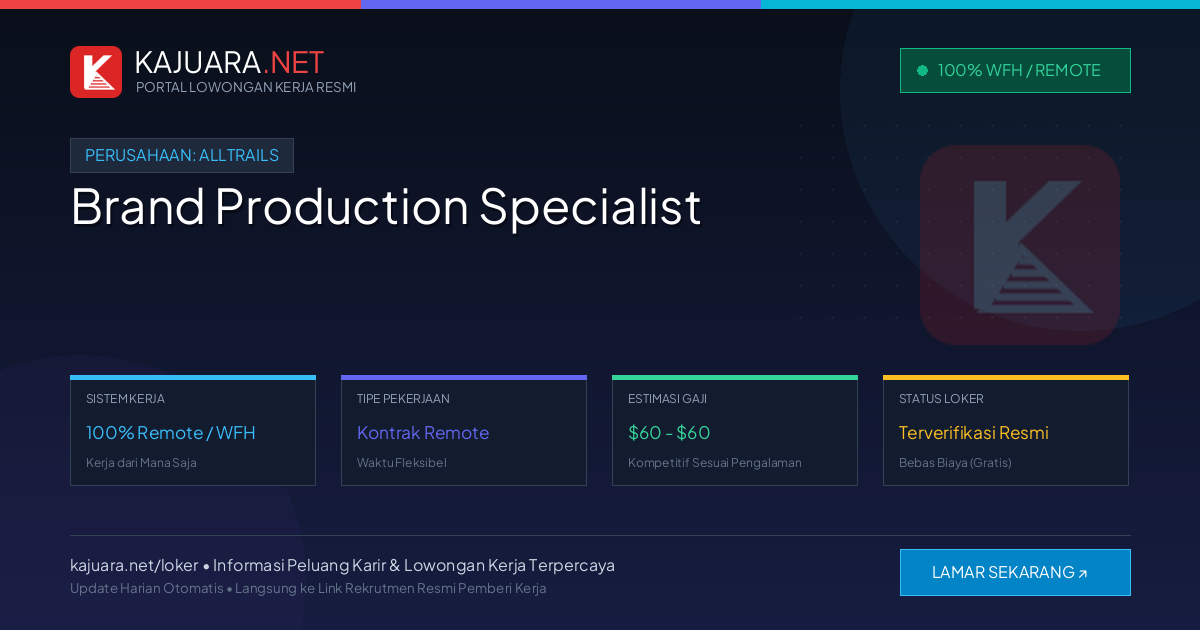 Lowongan Kerja Remote: Brand Production Specialist di AllTrails