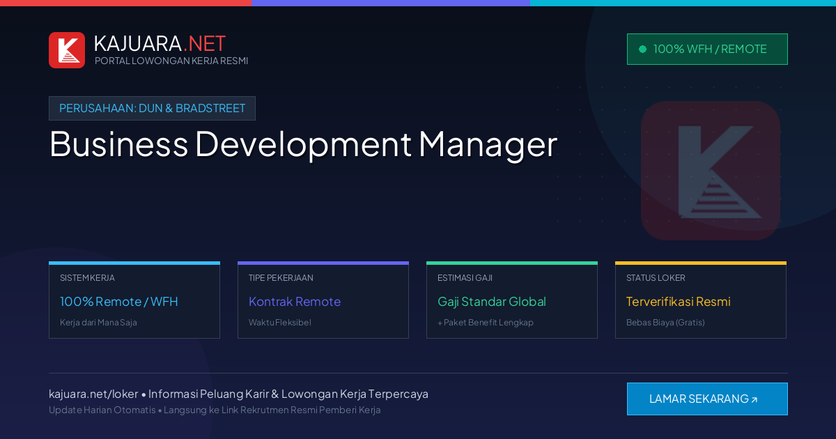 Lowongan Kerja Remote: Business Development Manager di Dun & Bradstreet