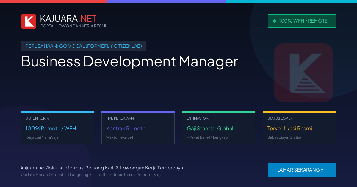 [Remote / WFH] Business Development Manager at Go Vocal (formerly CitizenLab) – Immediate Opening