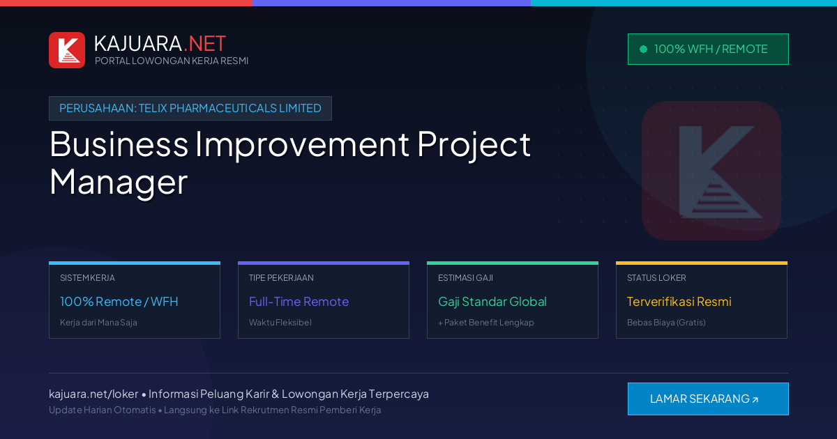 [Work From Home] Business Improvement Project Manager at Telix Pharmaceuticals Limited – Apply Online