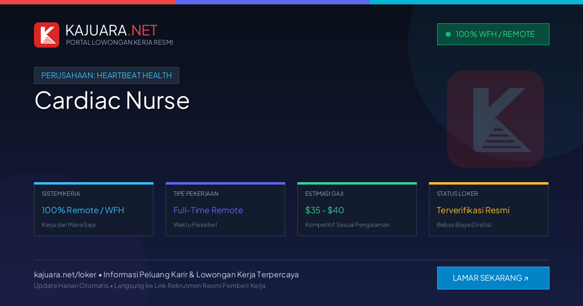 [100% Remote] Cardiac Nurse at Heartbeat Health ($35 - $40)