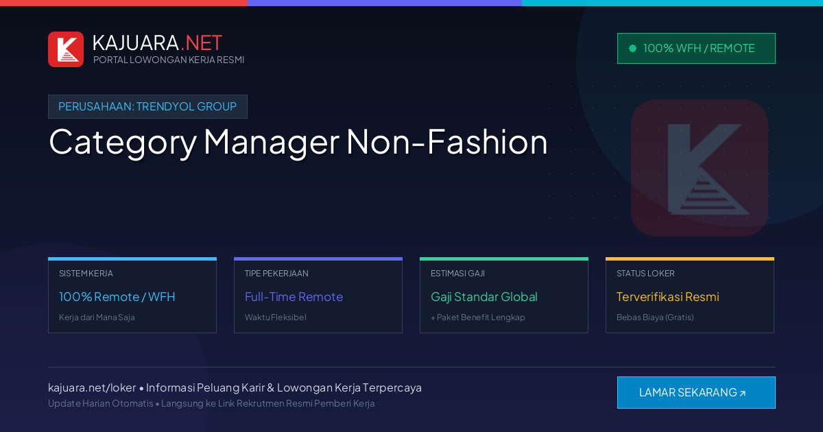 Lowongan Kerja Remote: Category Manager Non-Fashion di Trendyol Group