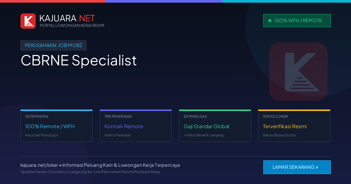 Lowongan Kerja Remote: CBRNE Specialist di Job Mobz