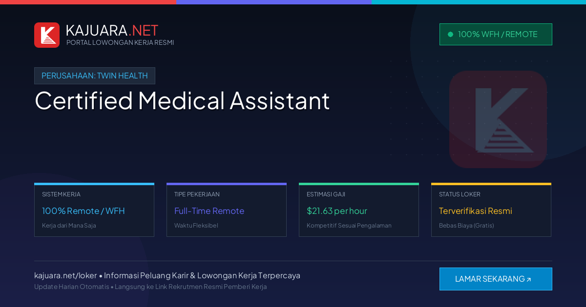 Lowongan Kerja Remote: Certified Medical Assistant di Twin Health
