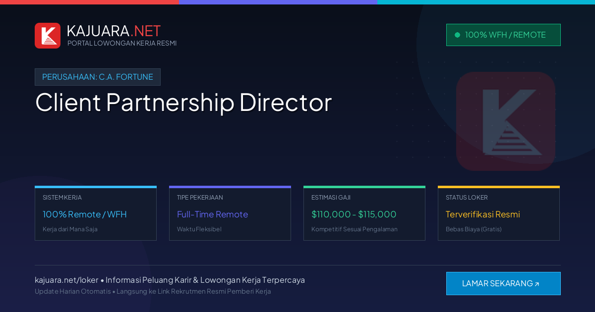 Lowongan Kerja Remote: Client Partnership Director di C.A. Fortune