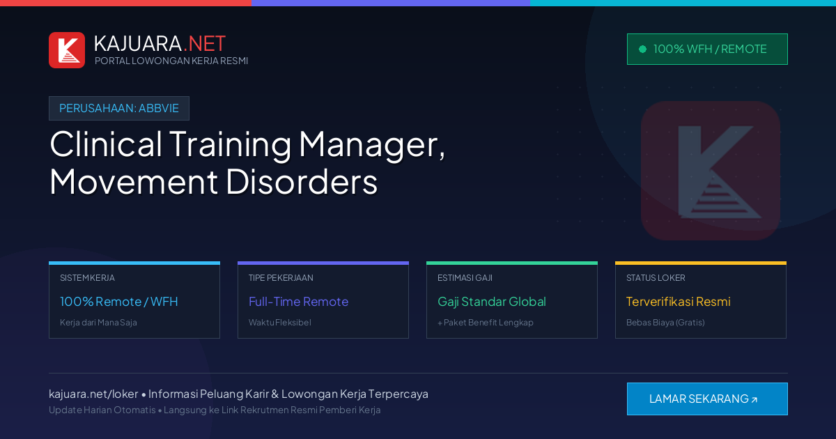 Lowongan Kerja Remote: Clinical Training Manager, Movement Disorders di AbbVie