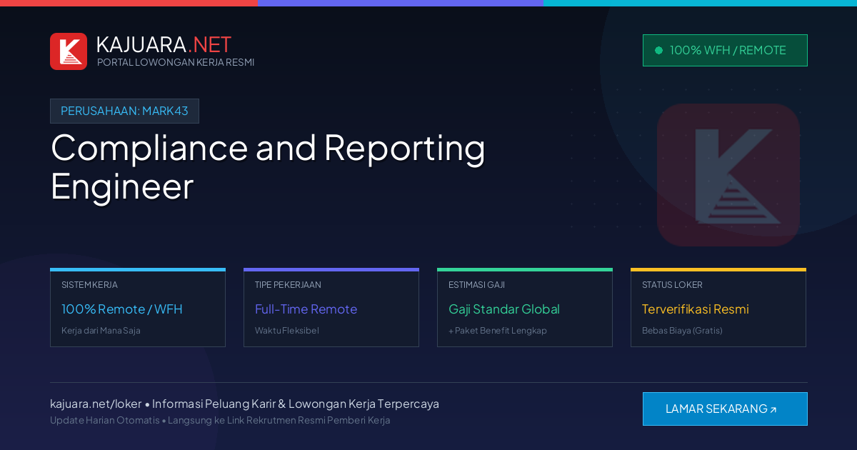 [100% Remote] Compliance and Reporting Engineer at Mark43 – Hiring Now