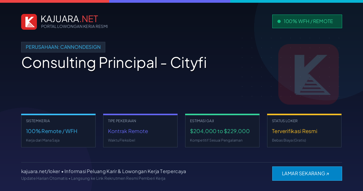 Lowongan Kerja Remote: Consulting Principal - Cityfi di CannonDesign