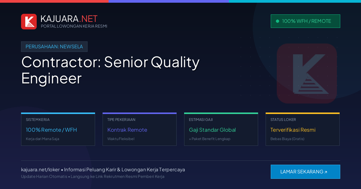 [Remote / WFH] Contractor: Senior Quality Engineer at Newsela – Immediate Opening