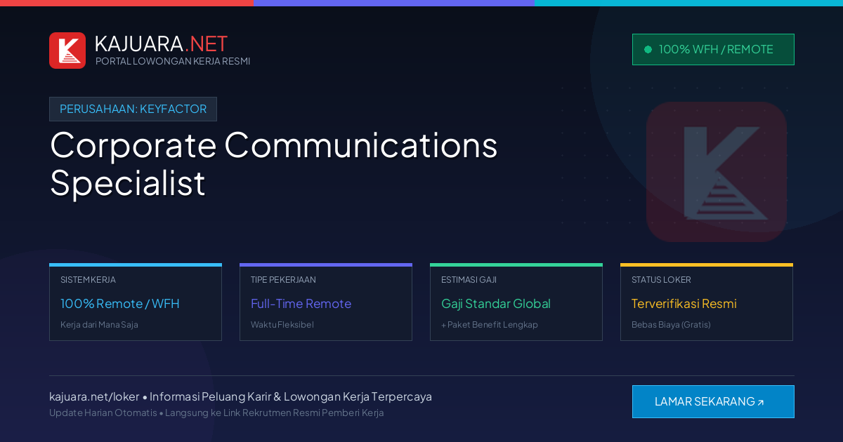 Lowongan Kerja Remote: Corporate Communications Specialist di Keyfactor