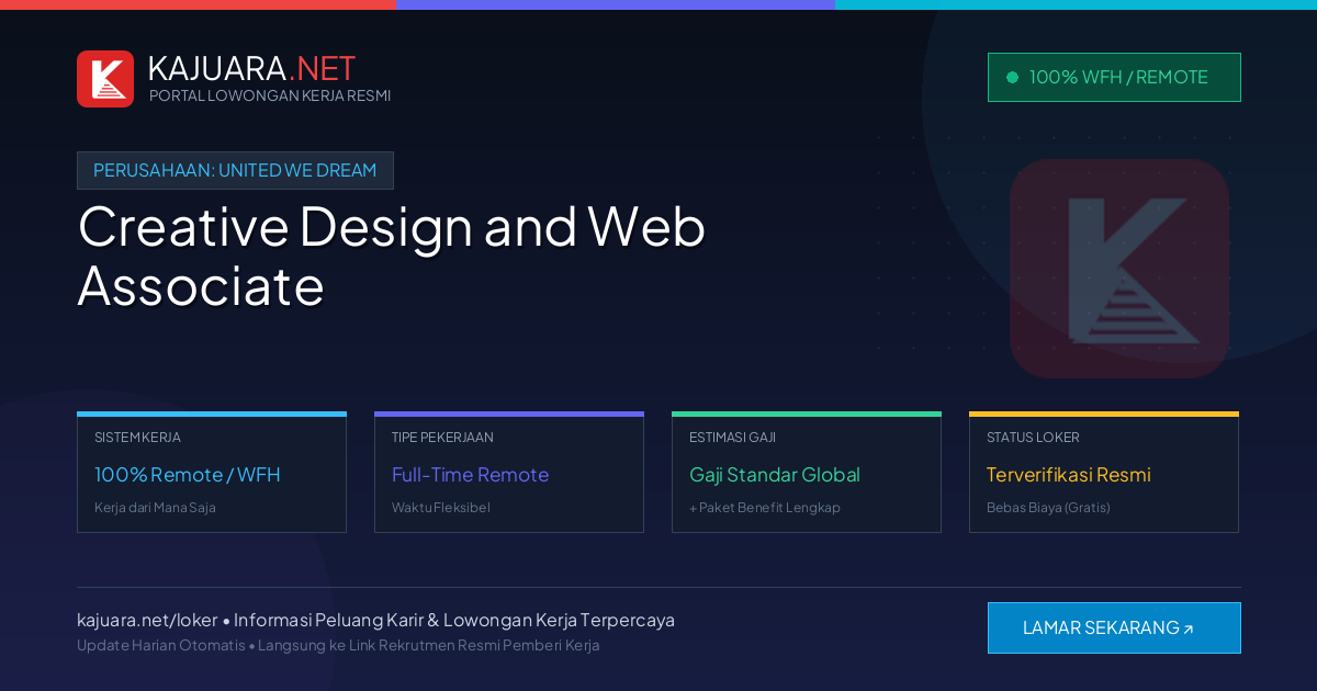 Lowongan Kerja Remote: Creative Design and Web Associate di United We Dream
