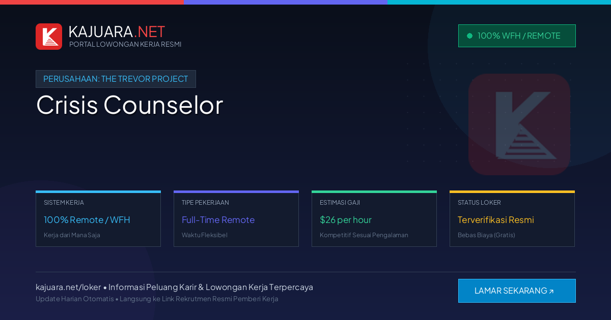 Lowongan Kerja Remote: Crisis Counselor di The Trevor Project
